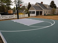 Dark green basketball court in Duxbury, MA.