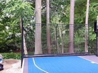 Backyard basketball court in West Bridgewater, MA.