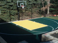 Backyard basketball court in Norfolk, MA