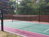 Backyard basketball and tennis in Sudbury, MA.