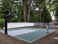 Home basketball court in Lexington, MA.