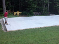 Concrete foundation for basketbal court in Raynham, MA